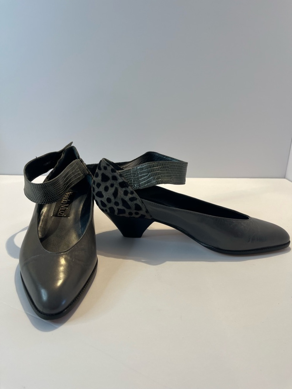 Nando Muzi Italy Leather Heels – Size 6.5 gray